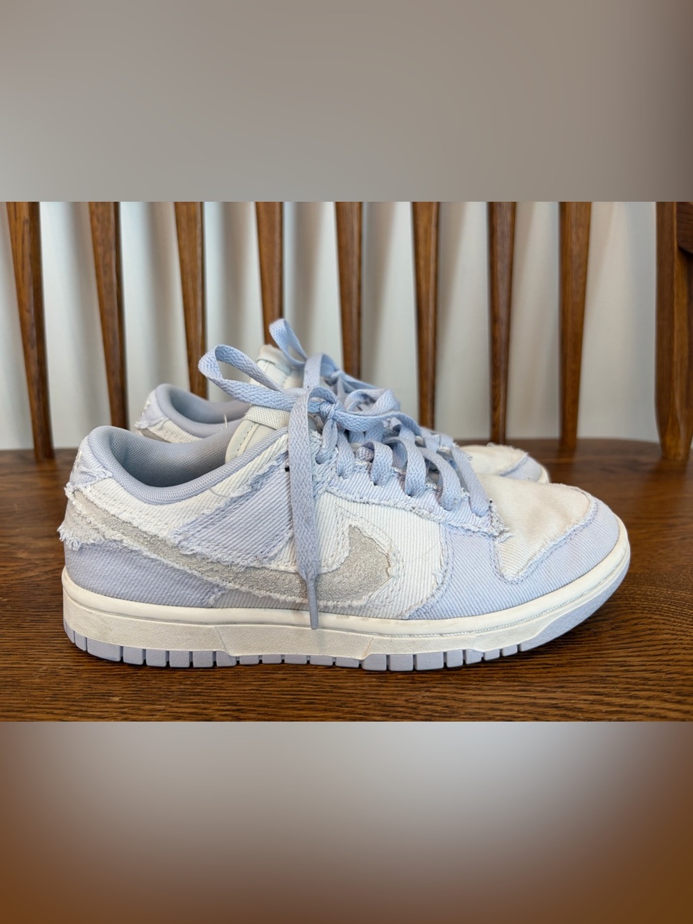 Nike Dunk Low Women's 6.5 Ghost Denim Distressed Sneakers HF1985-001